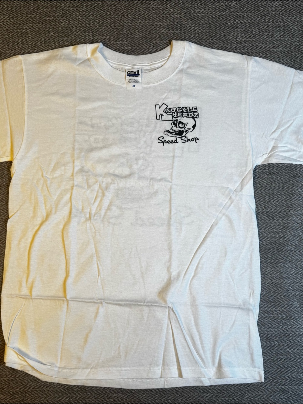 Anvil White Knuckle Heads Speed Shop Tee kids medium tee hot rod rat rod kustom
